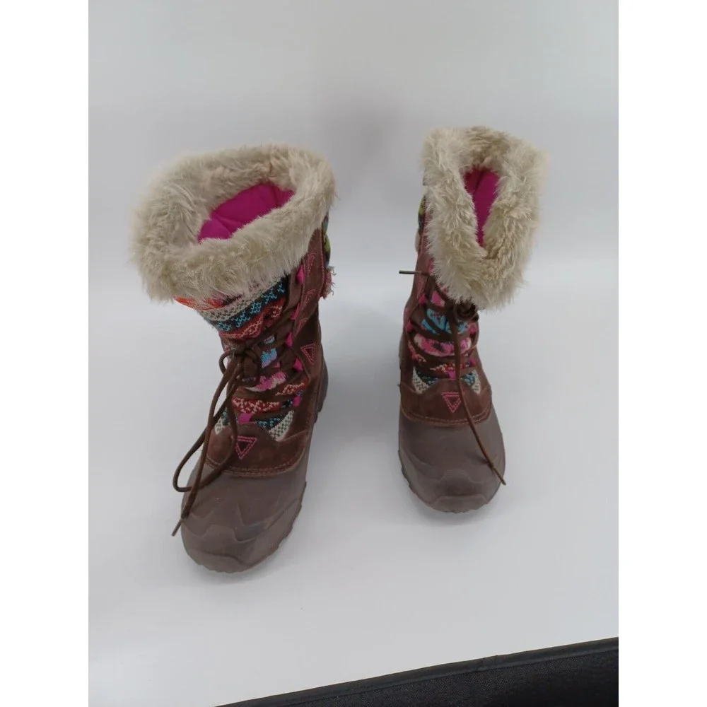 The North Face Winter Boots Girls 7 Shellista Lace Novelty2 Faux Fur Trim Nordic